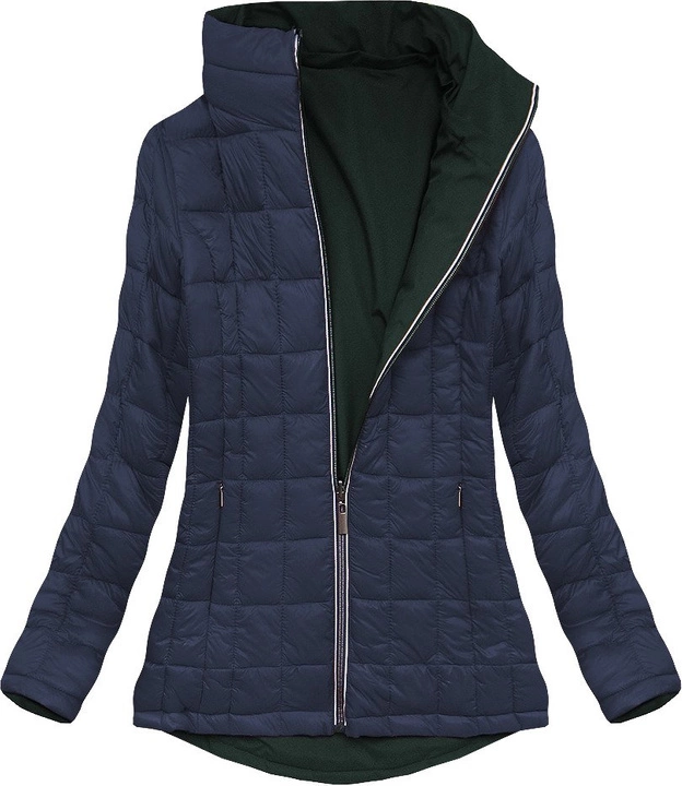 Dwustronna kurtka przejściowa zielono-granatowa (7699)