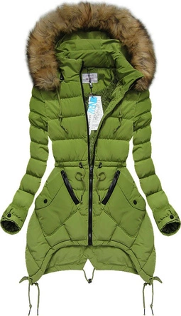 PIKOWANA KURTKA Z KAPTUREM ZIELONA (3506W)