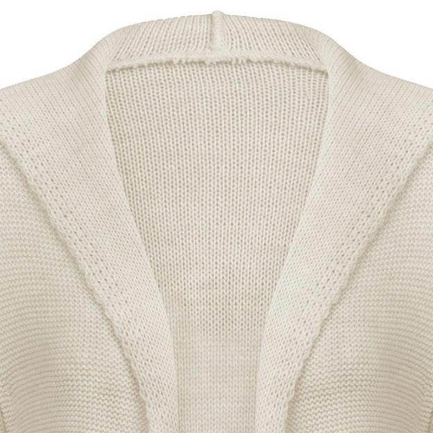 DŁUGI SWETER Z KAPTUREM I KIESZENIAMI BEŻOWY (114ART)