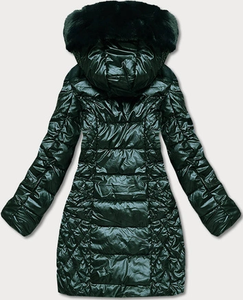 Taliowana kurtka zimowa damska zielona (2M-028)