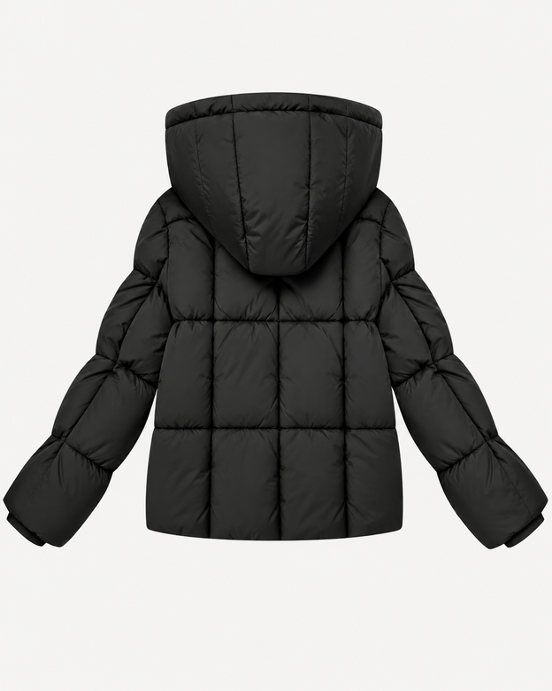 Damska kurtka puffer czarna (B6061-1)
