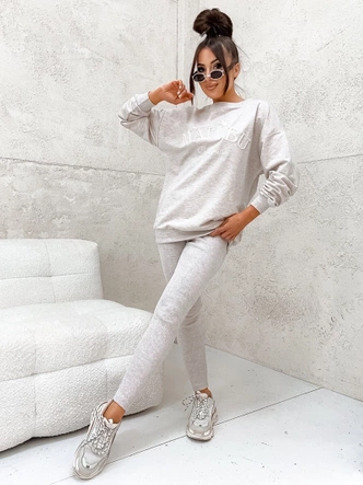 Sportowy komplet z legginsami szary melanż (VE88)