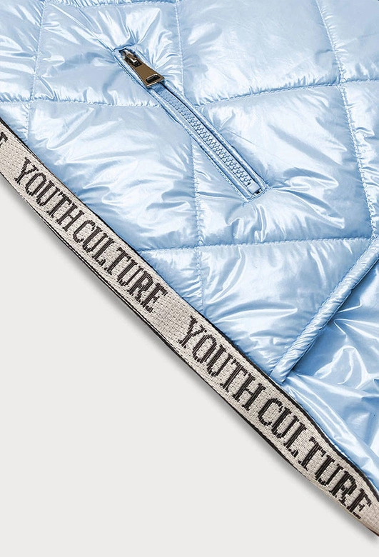 Błyszcząca kamizelka damska błękitna (ag3-02)