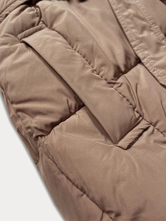 Przejściowa kurtka z paskiem J Style ciemny beżowy (16M9183-84)