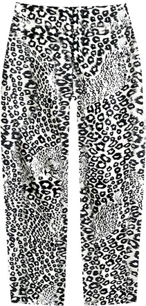 BŁYSZCZĄCE LEGGINSY W PANTERKĘ BIAŁE (331/1ART)