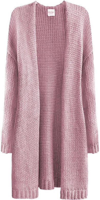 CIEPŁY SWETER OVERSIZE PUDROWY RÓŻ (559ART)