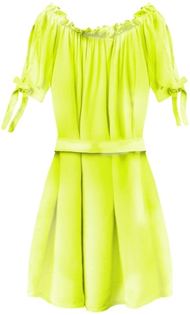 SUKIENKA HISZPANKA Z PASKIEM NEONOWA ŻÓŁTA (279ART)