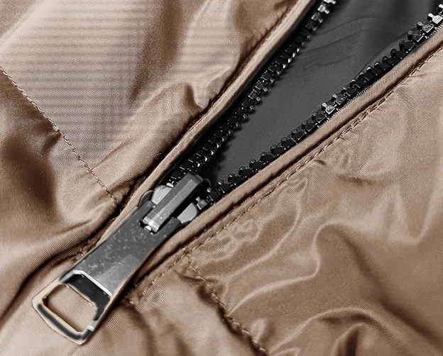 Długa kamizelka damska dwustronna beż-grafit (B8248-12)