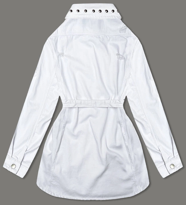 Jeansowa kurtka damska oversize biała (M6959)
