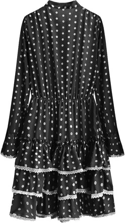 SUKIENKA W GROCHY CZARNA (472ART)