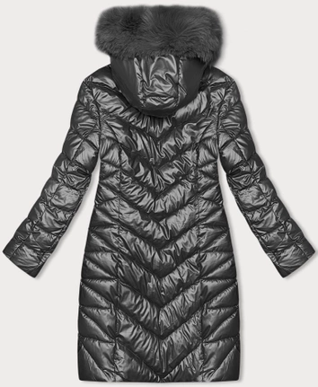 Pikowana zimowa kurtka damska J Style grafitowa (16M9100-105)