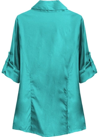 BAWEŁNIANA KOSZULA TURKUSOWA (1037)