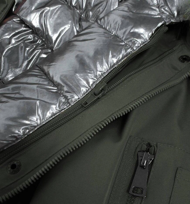 Zimowa kurtka damska 3 w 1 khaki (b9558-11)