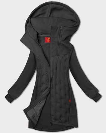 Długa bluza ze stójką i kapturem LHD grafitowa (AMG-178)