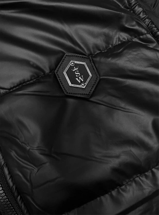 Krótka kamizelka damska z okrągłym dekoltem S'West czarna (B8178-1)