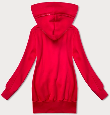 Gładka bluza damska z kapturem LHD ciemnoczerwona (AMG169)