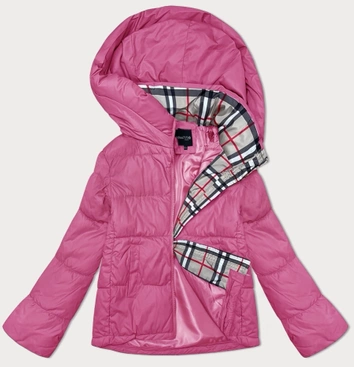 Luźna kurtka damska z kapturem Miss TiTi różowa (2360)