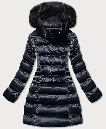 PUCHOWA KURTKA ZIMOWA DAMSKA GRAFITOWA (XW822X)