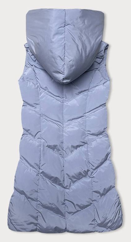 Kamizelka damska ze stójką i kapturem wrzos (23-011)