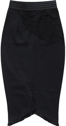 OŁÓWKOWA SPÓDNICA Z TŁOCZONEGO MATERIAŁU CZARNA (306)