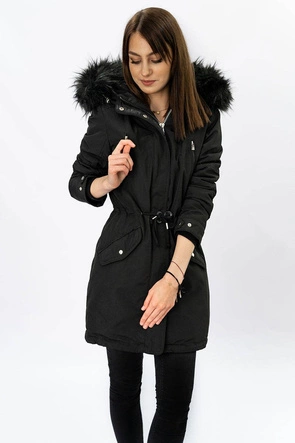 DAMSKA PARKA ZIMOWA NA MISIU CZARNA (W378)