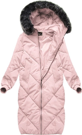 DŁUGA KURTKA OVERSIZE PUDROWY RÓŻ (7685)