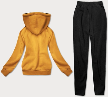 DAMSKI KOMPLET DRESOWY Z ROZPINANĄ BLUZĄ MUSZTARDOWY (AMG878)