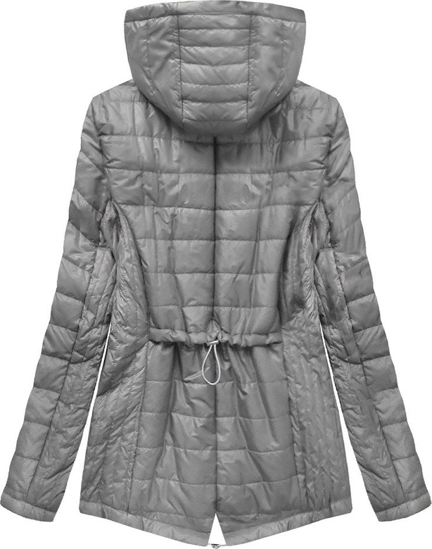 PIKOWANA KURTKA Z KAPTUREM SZARA (B2621)
