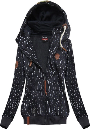 BLUZA W NIEREGULARNE KROPKI GRANATOWA (1915)