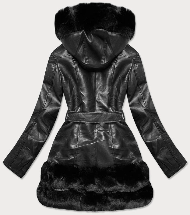 Ramoneska z futrzaną podszewką czarna (b9736)