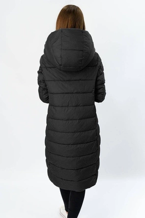 ZIMOWA DŁUGA PIKOWANA KURTKA DAMSKA CZARNA (7704BIG)