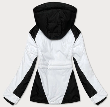 DAMSKA KURTKA ZIMOWA NARCIARSKA CZARNO-BIAŁA (B2356)