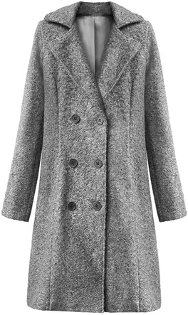 DWURZĘDOWY PŁASZCZ BARANEK CIEMNOSZARY (18760)