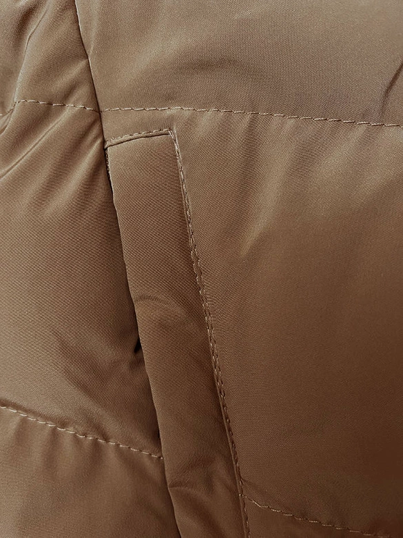 Zimowa kurtka z kapturem brązowa (2M-023)