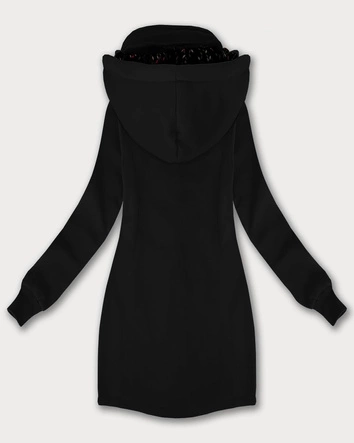 Bluza damska z kapturem i stójką LHD czarna (AMG-171)