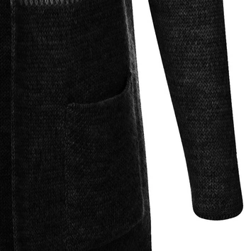 TRZYKOLOROWY KARDIGAN Z KAPTUREM CIEMNOSZARY (119ART)