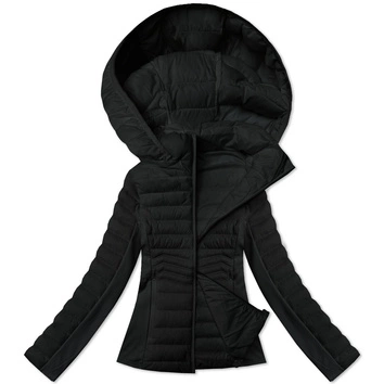 Kurtka damska z łączonych materiałów J Style czarna (16M9225-392)