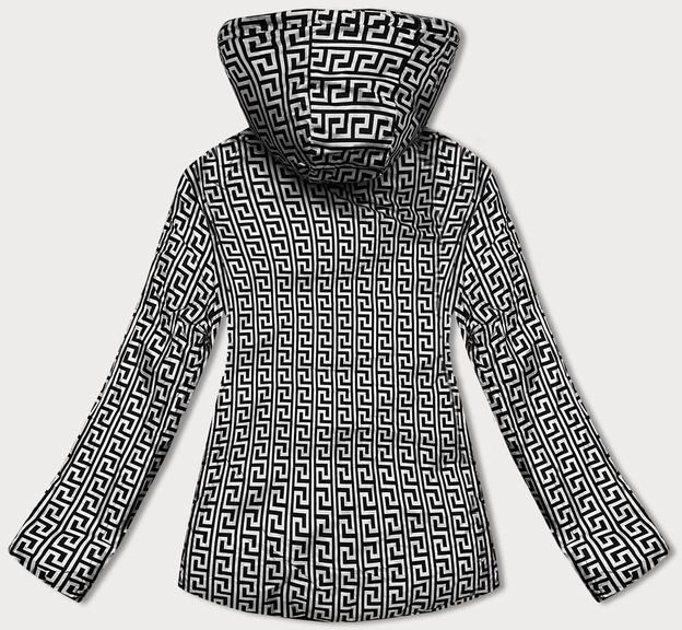 Dwustronna kurtka damska z asymetrycznym dołem czarna (16M9136-392)