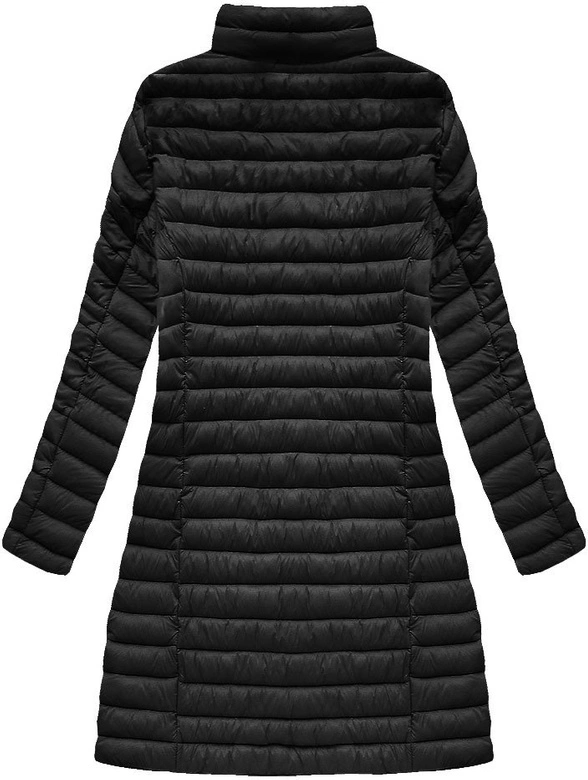 PIKOWANA KURTKA Z KAPTUREM CZARNA (7472-PLUS)