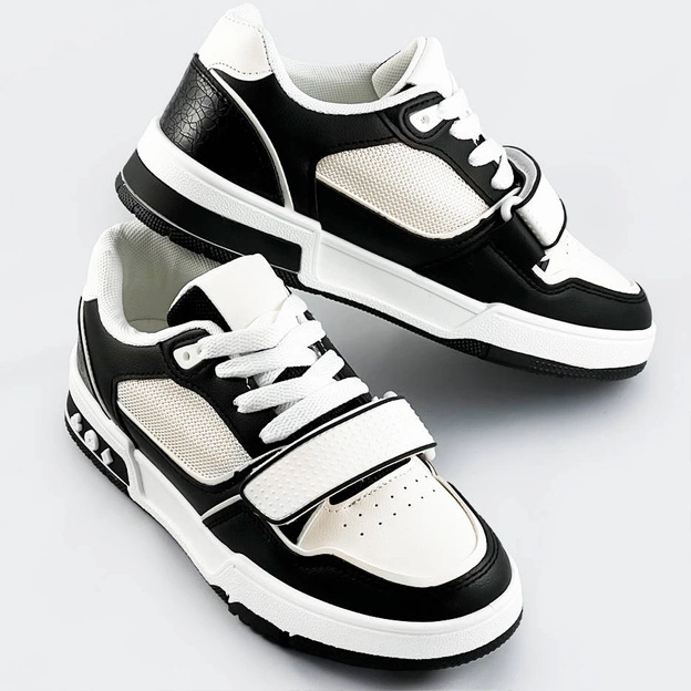 Damskie adidasy dwukolorowe czarno-białe (ad-585)