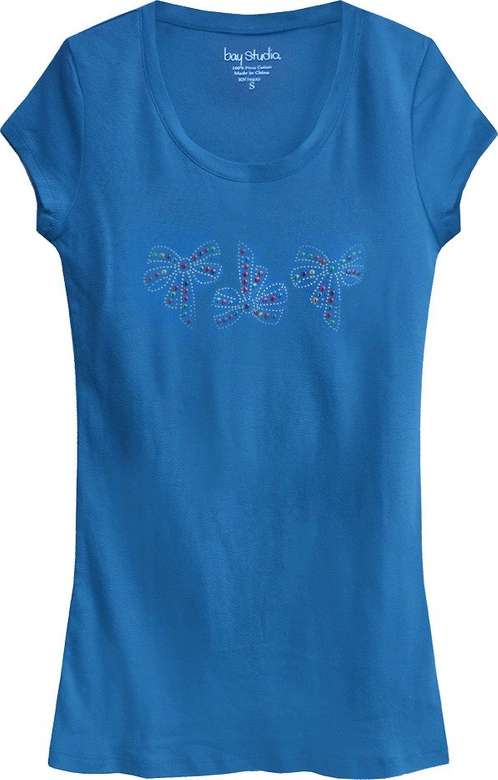 BAWEŁNIANA BLUZKA Z DŻETAMI NIEBIESKA (441/10ART)