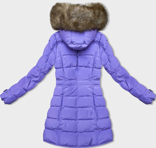 Zimowa kurtka damska z futrzaną podszewką lilac (LHD-23063)