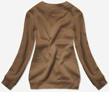 Bluza dresowa damska ze ściągaczami sepia (W01-158)