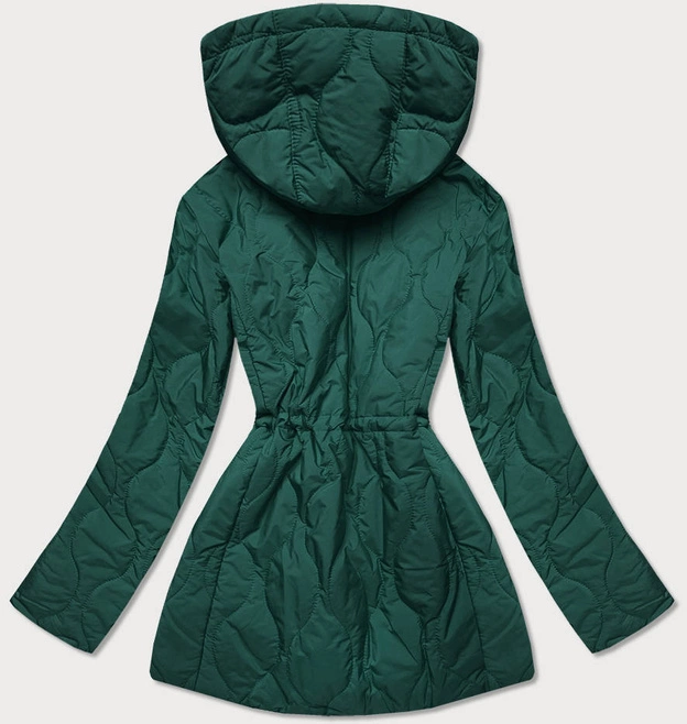 PIKOWANA KURTKA DWUSTRONNA DAMSKA ZIELONO-KARMELOWA (MHM-W589)