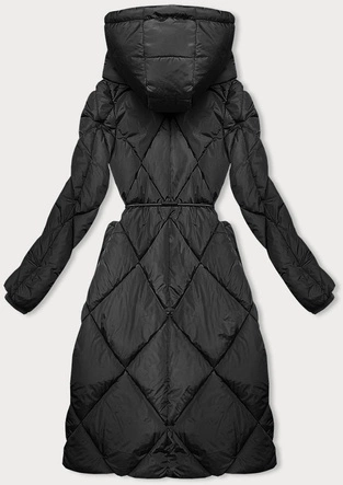 Zimowa kurtka z kołnierzem czarna (LHD-23021)
