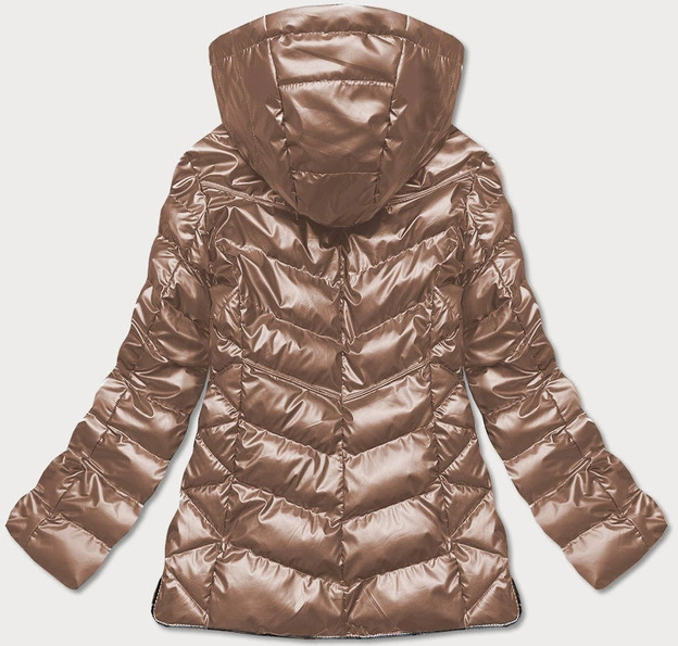 Pikowana kurtka przejściowa jasny brąz (br9790-46)