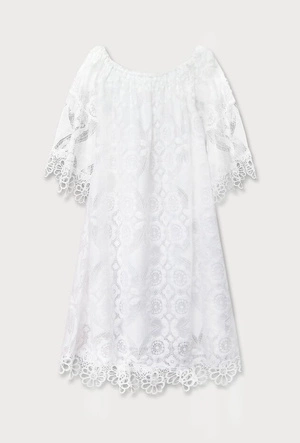 KORONKOWA SUKIENKA OVERSIZE BIAŁA (407ART)