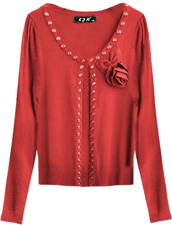 KRÓTKI SWETEREK Z CYRKONIAMI CZERWONY (1524)