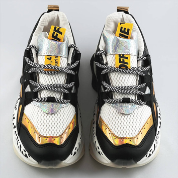 Damskie sneakersy panterka czarne (bx1827-sp)