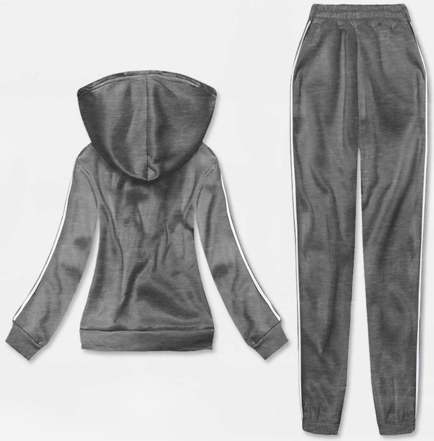 Dres damski - krótka bluza + spodnie ciemny szary (YP-1107)